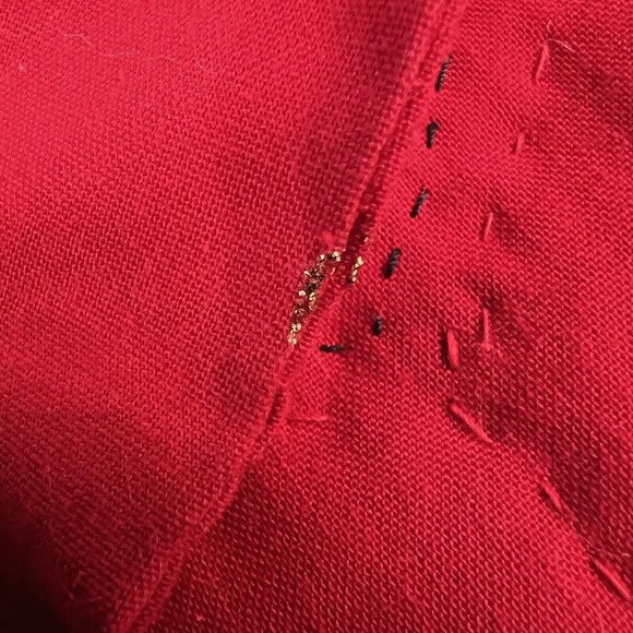 6 Red/Green Handmade Christmas Placemats Embroidered 18"x13" Holiday Decor - Picture 4 of 6